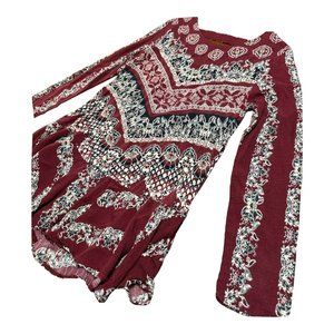 Free People Womens Tunic (or Minidress), red paisley with a serious boho vibe.